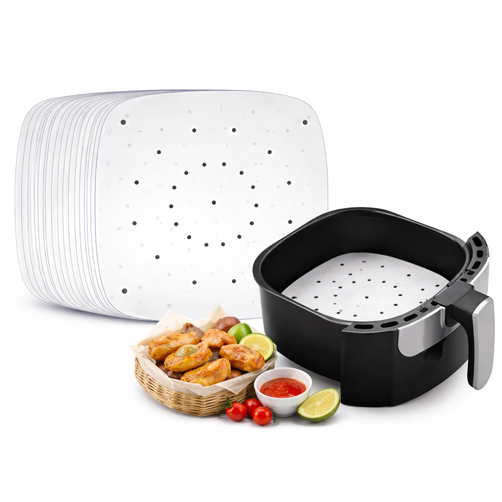 Air Fryer Liners 200pcs 23cm Non-Stick Parchment Paper Sheets