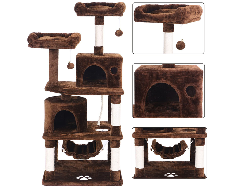 Cat Tree House – Multi-Level Cat Tree House with Hammock