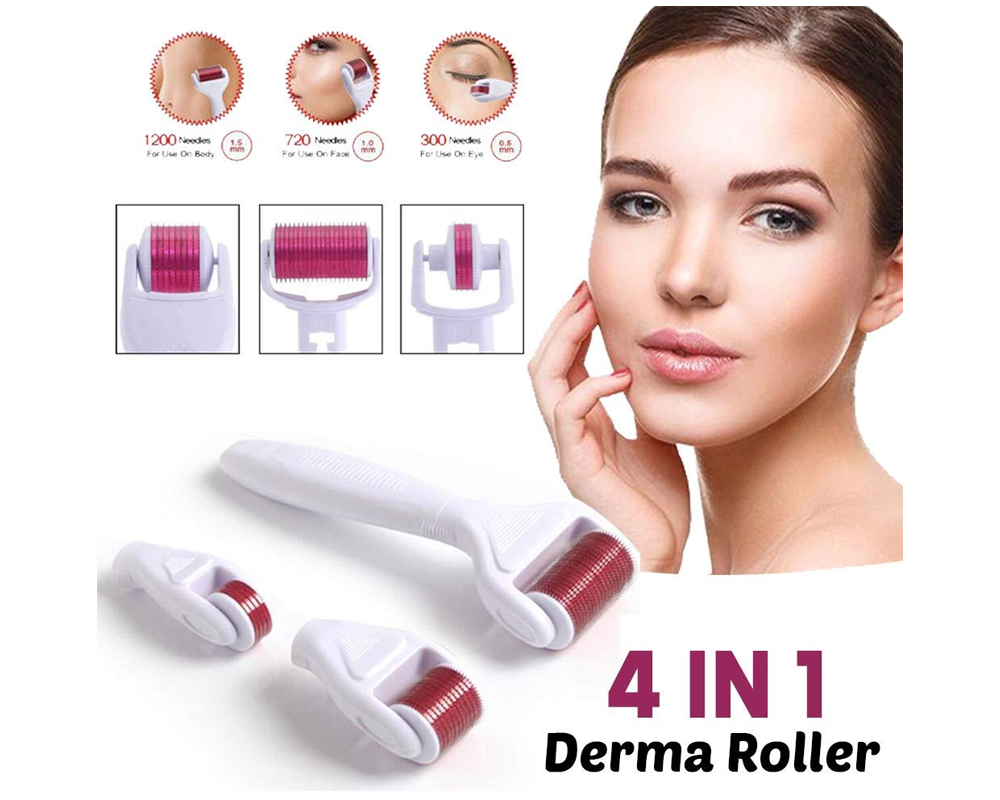 4-in-1 Titanium Derma Roller Kit – Face & Body Care