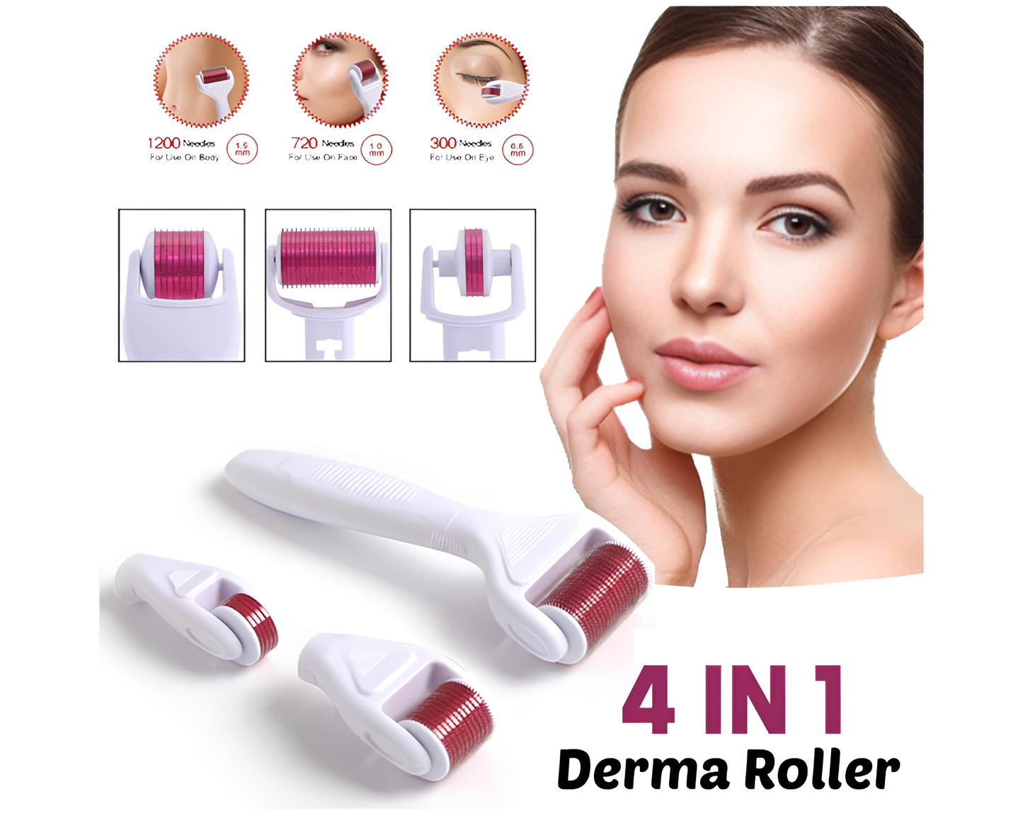 4-in-1 Titanium Derma Roller Kit - Face & Body Care
