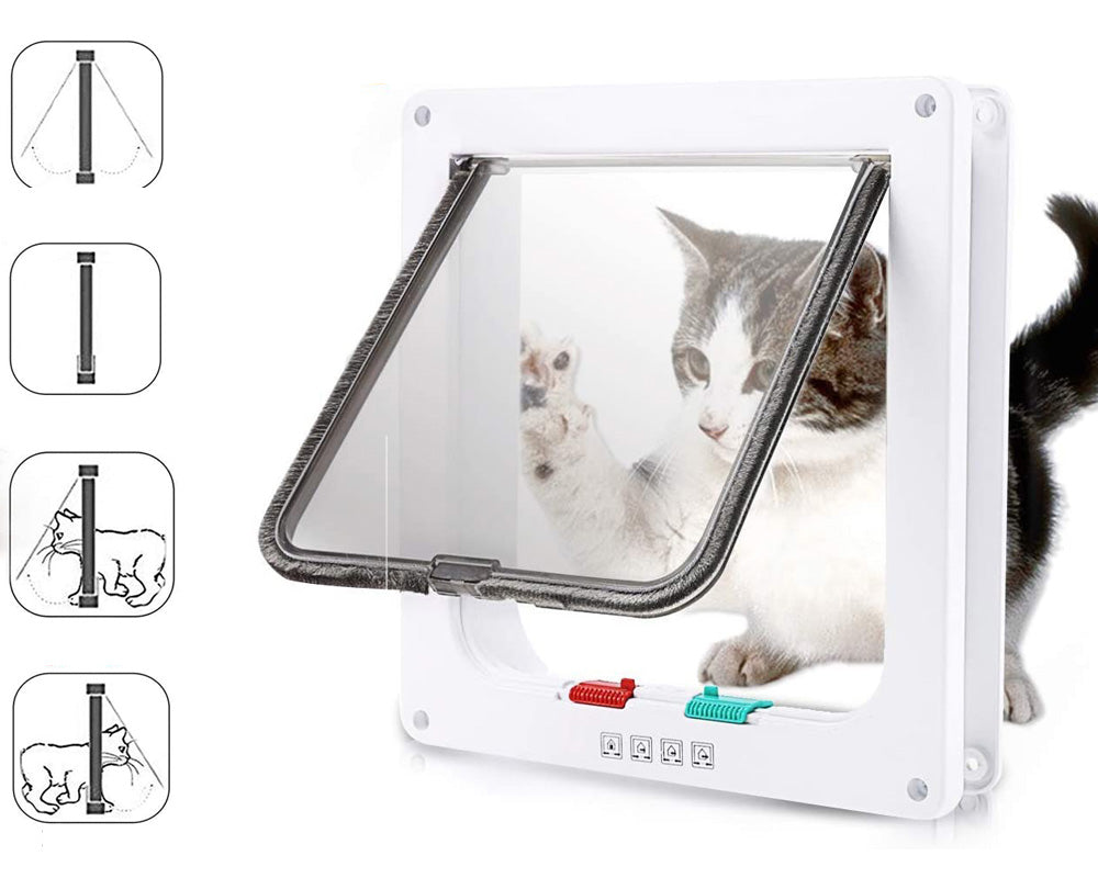 Pet Cat Dog Safe Security Flap Locking Door