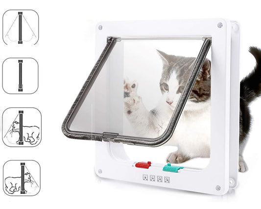 Pet Cat Dog Safe Security Flap Locking Door