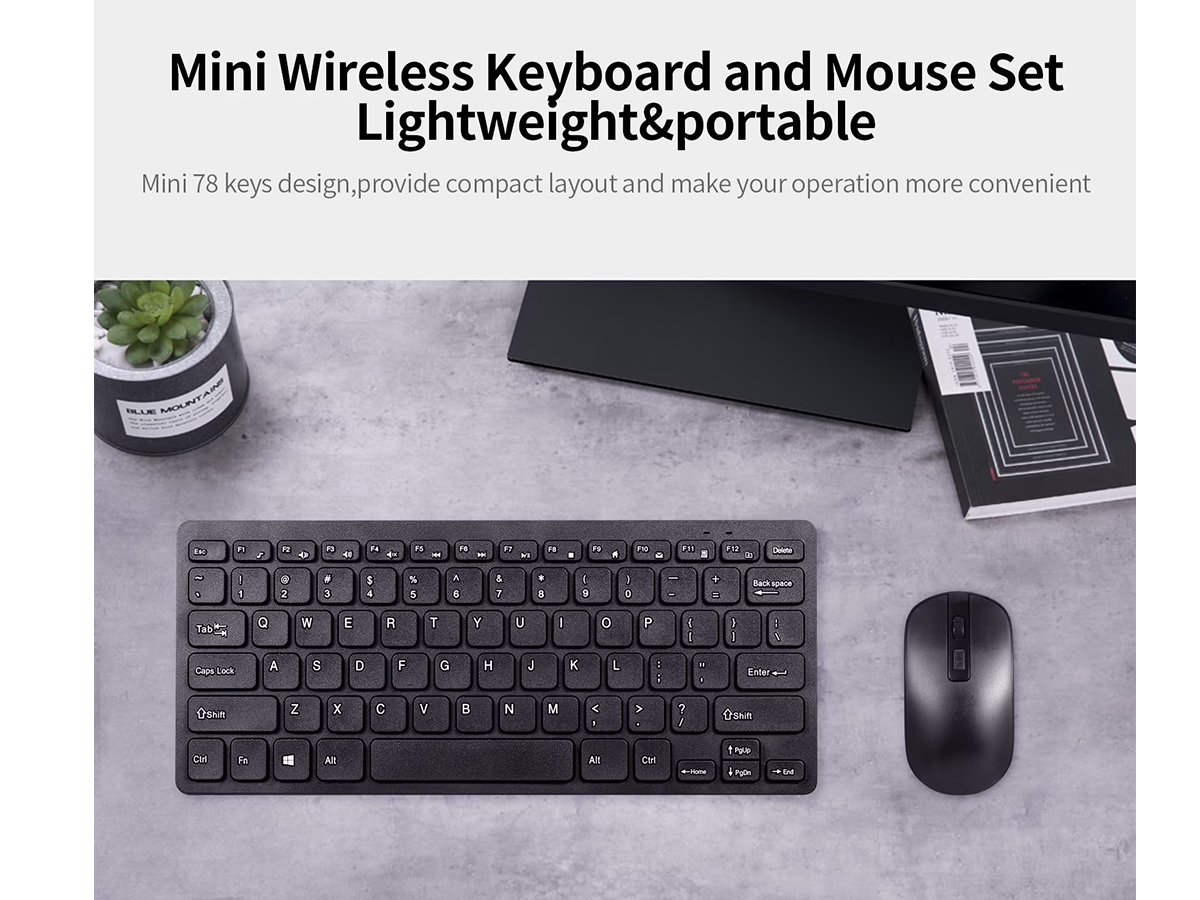 Wireless Keyboard and Mouse (White USB Type) for Laptop, TV Box, Computer - Includes Free Wireless Mouse