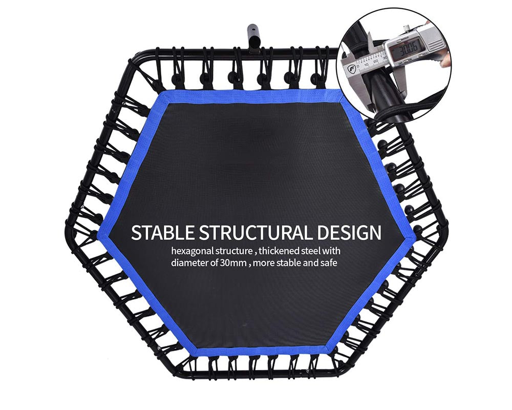 48'' Fitness Trampoline with Adjustable Handle Bar