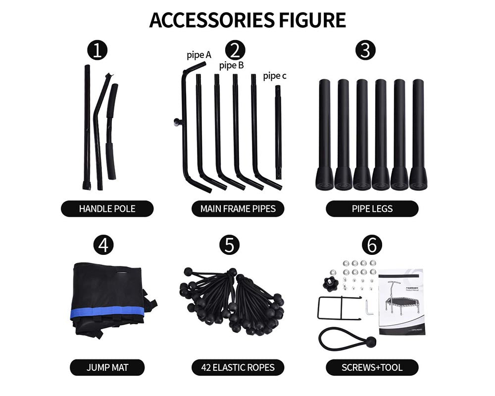 48'' Fitness Trampoline with Adjustable Handle Bar