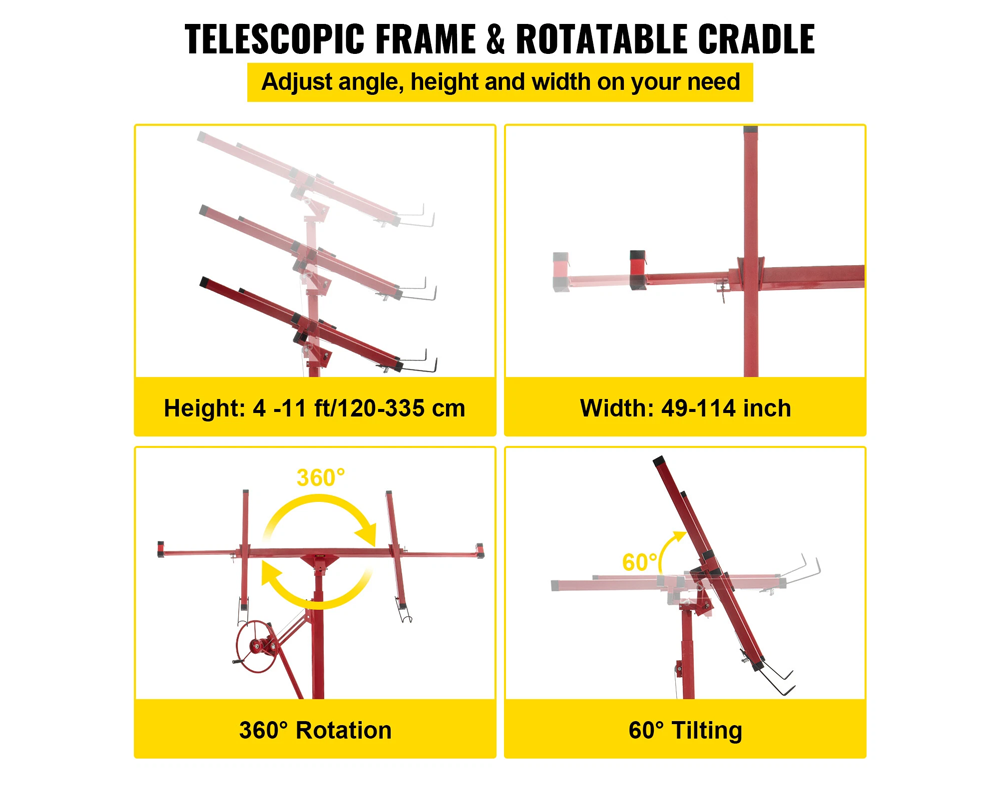 3.3M Drywall Lifter Panel Hoist – Heavy Duty Drywall Lifter Tool