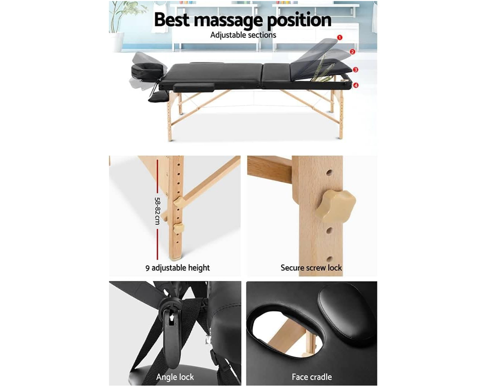 Wooden Portable Massage Table – Adjustable Wooden Portable Massage Table