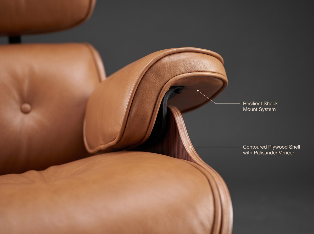 Luxurious Living Replica Leather Lounge Chair & Ottoman
