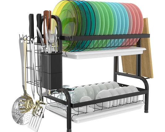 Dish Drying Rack with Drip Tray for Kitchen Countertop