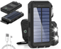 Orange Outdoor Solar Charger 20000mAh LED Lighting Waterproof Mobile Power Bank