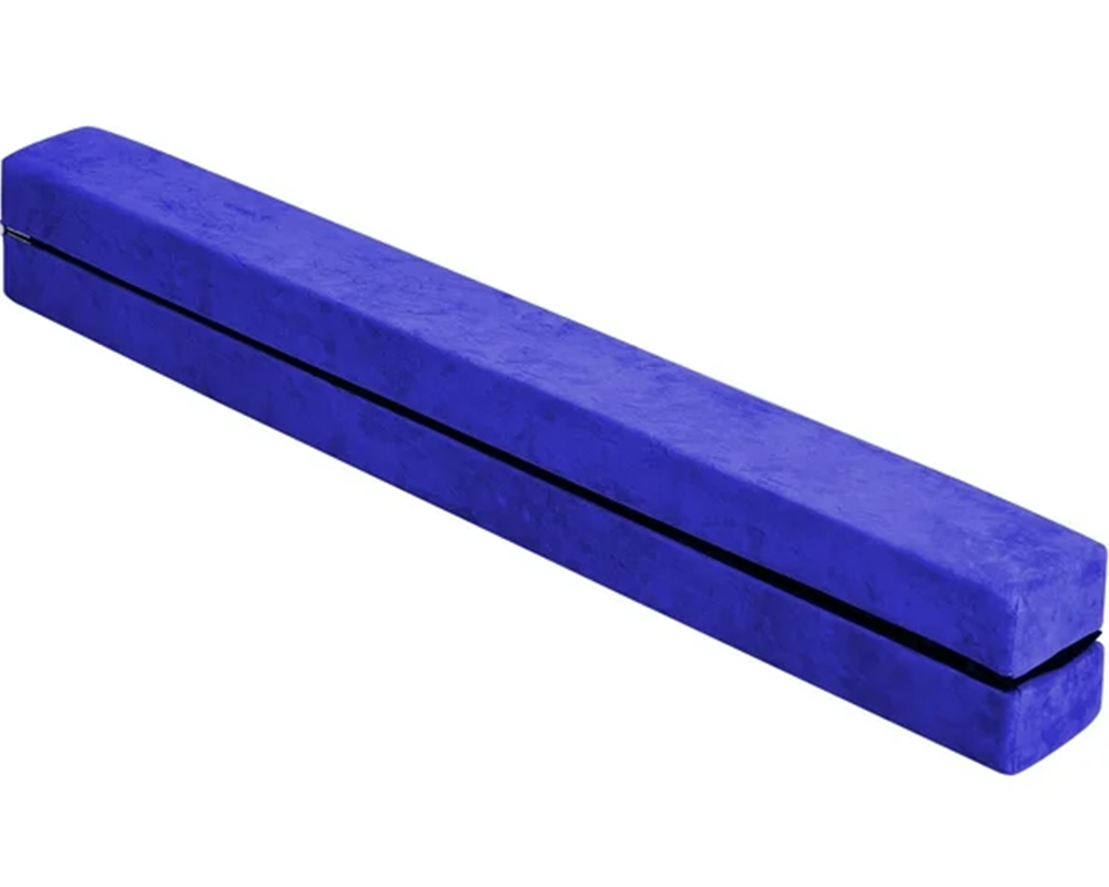 2.1M (6.9Ft) Gymnastics Folding Balance Beam – Sleek Black Synthetic Suede Balance Beam for Home Practice