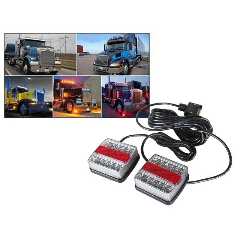 LED Trailer Tail Lights - High-Performance Waterproof and Durable for Vehicles, Universal Fit, Includes Wiring Harness