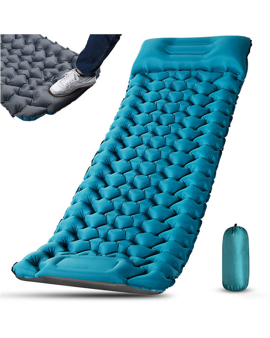 Car Air Mattres Self-Inflating Camping Pad – Ultralight Air Mattress for 2, Extra Thick, Connectable, with Built-In Foot Pump – Ideal for Backpacking, Hiking, and Camping