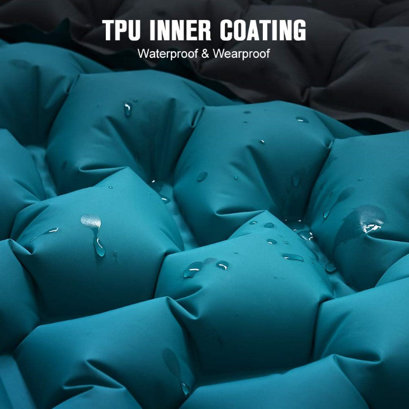 Car Air Mattres Self-Inflating Camping Pad – Ultralight Air Mattress for 2, Extra Thick, Connectable, with Built-In Foot Pump – Ideal for Backpacking, Hiking, and Camping