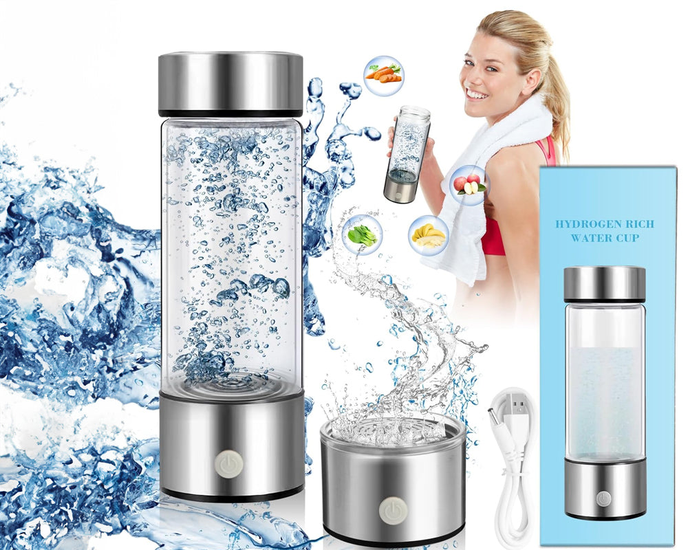420ml Hydrogen Generator Water Bottle USB Hydrogen Water Ionizer Machine Portable Rechargeable Hydrogen-Infused Water Maker