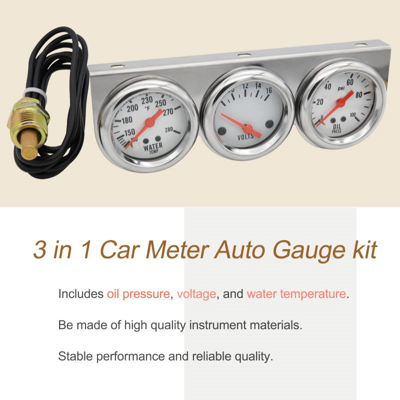 3in1 Oil Pressure Gauge for Car