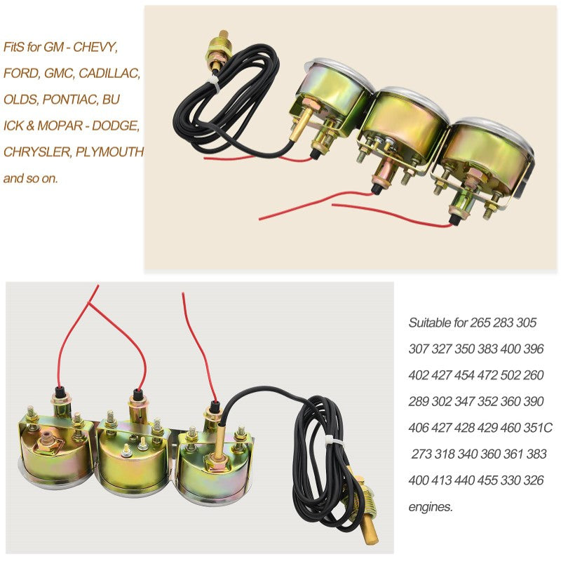 3in1 Oil Pressure Gauge for Car