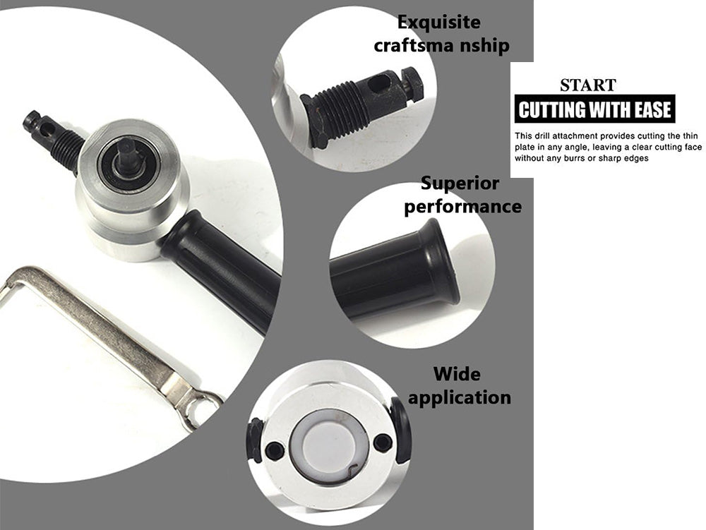 Adjustable Double Head Sheet Metal Nibbler Cutter Cutting Power Drill Attachment