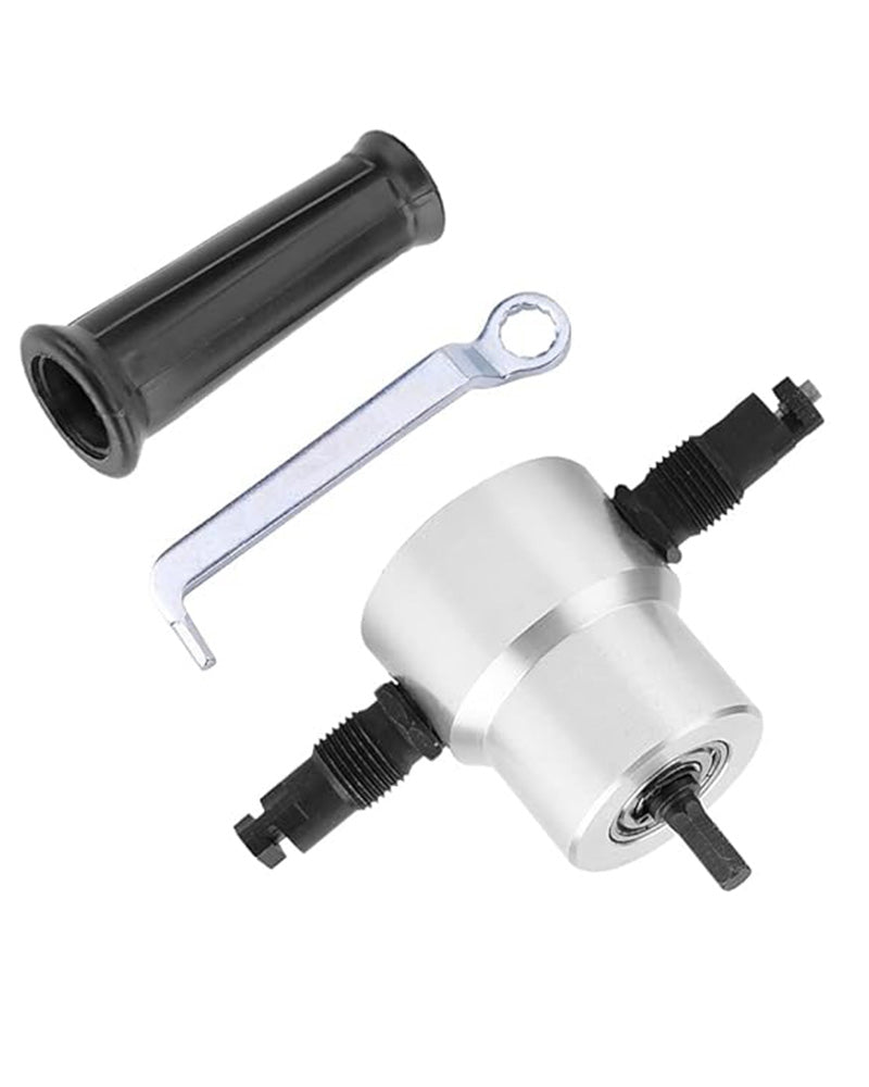 Adjustable Double Head Sheet Metal Nibbler Cutter Cutting Power Drill Attachment