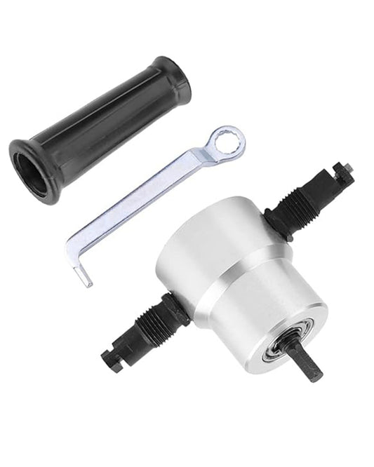 Adjustable Double Head Sheet Metal Nibbler Cutter Cutting Power Drill Attachment