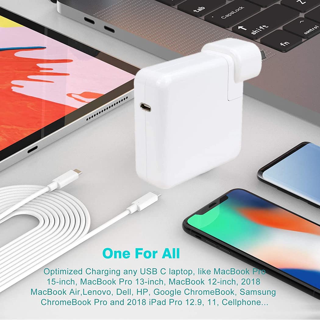 USB C Charger, 87W Type-C Charger Power Adapter for MacBook Pro 16 15 14 13 inch, MacBook Air 2022, HP Spectre, Dell XPS, Lenovo Yoga, 6.6ft 5A USB C to C Charger Cable