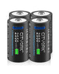 CR123A Battery – 4-Pack Rechargeable Lithium Batteries with USB Type-C Charging Cable