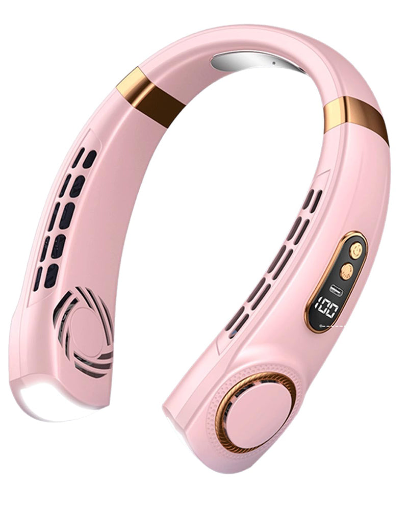 USB-Powered Wearable Neck Fan with 360° Cooling and 5 Adjustable Speeds