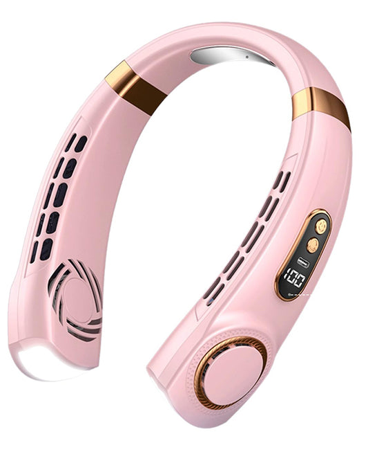 USB-Powered Wearable Neck Fan with 360° Cooling and 5 Adjustable Speeds