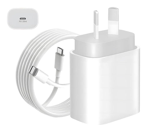 iPhone Fast Charger, 20W Adapter with 1m USB-C to Lightning Cable Compatible with iPhone 14/13/12/11/X/9, iPad, AirPods