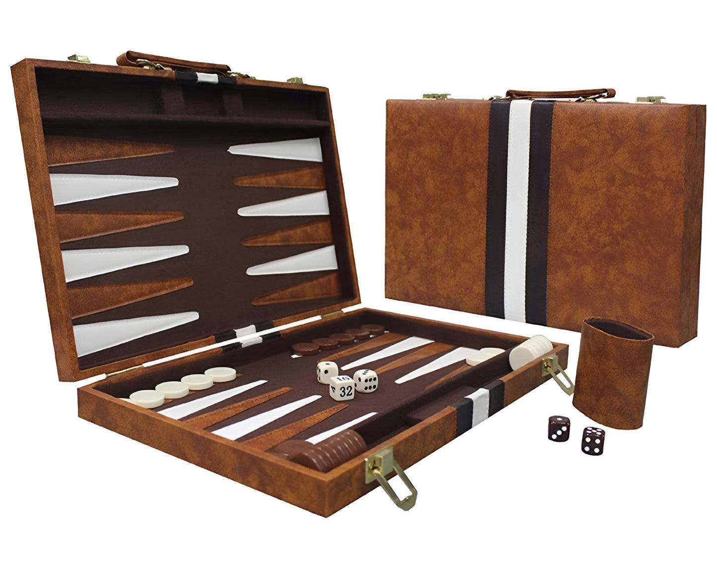 Backgammon Sets for Adults Leather Travel Backgammon Board Game with 30 Pieces