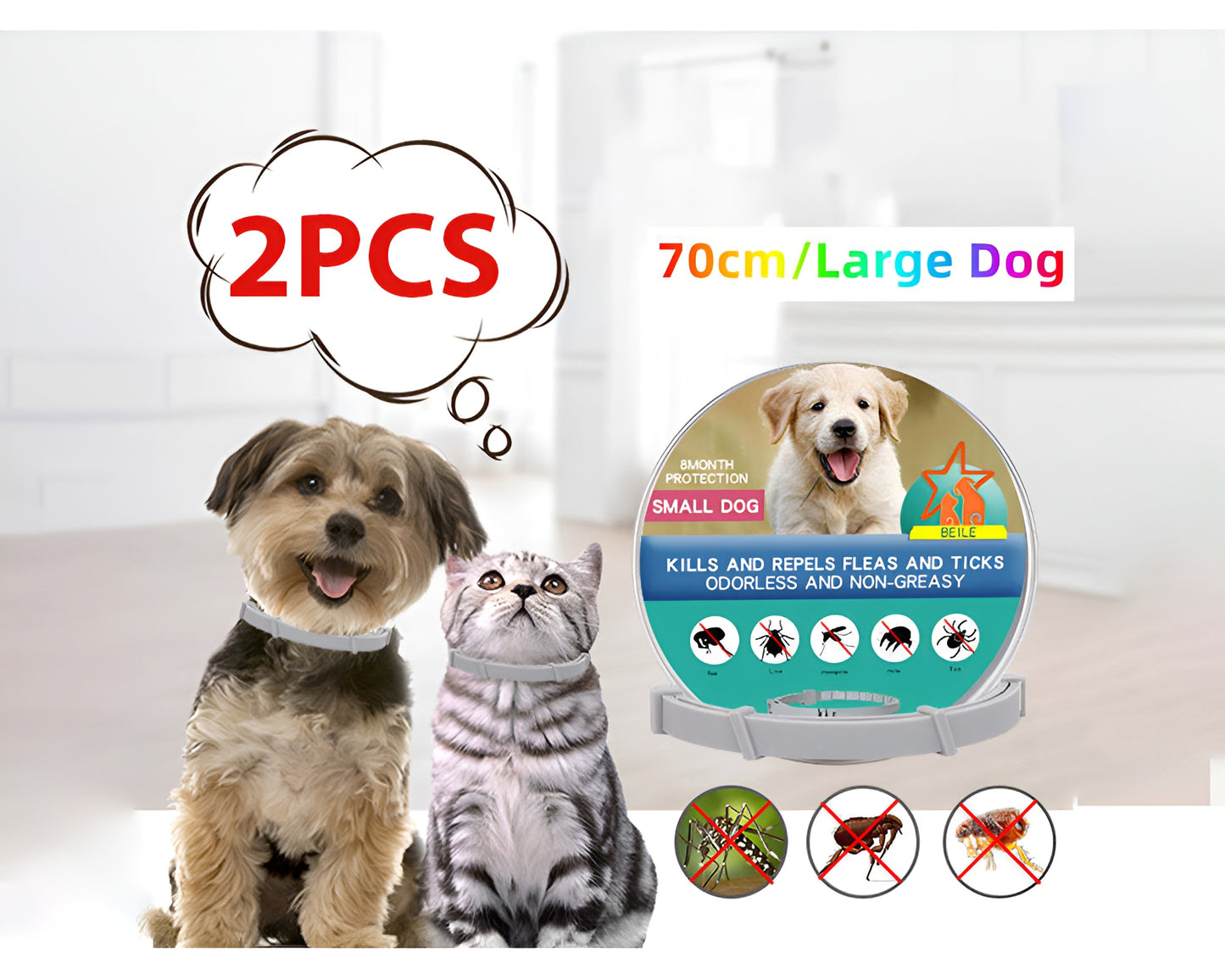 Cat Flea & Tick Collar 70cm 2PCS