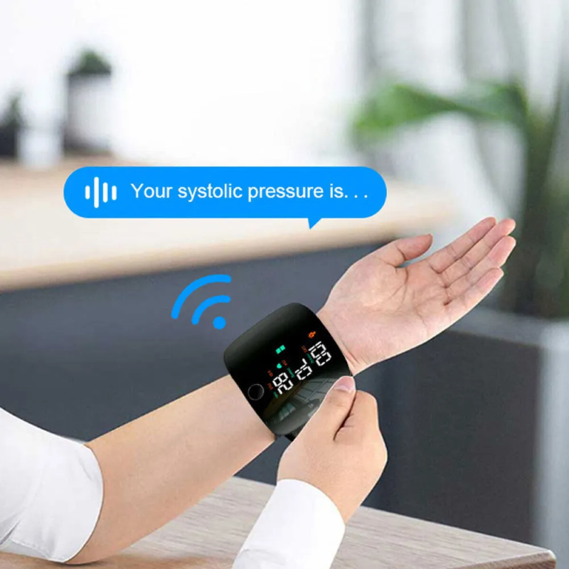 Automatic LCD Wrist High Blood Pressure Monitor - Digital Heart Rate Gauge Machine