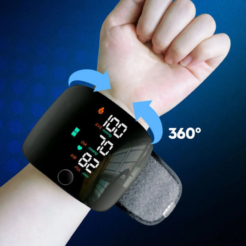 Automatic LCD Wrist High Blood Pressure Monitor - Digital Heart Rate Gauge Machine