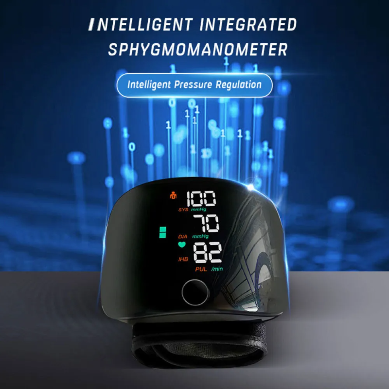 Automatic LCD Wrist High Blood Pressure Monitor - Digital Heart Rate Gauge Machine