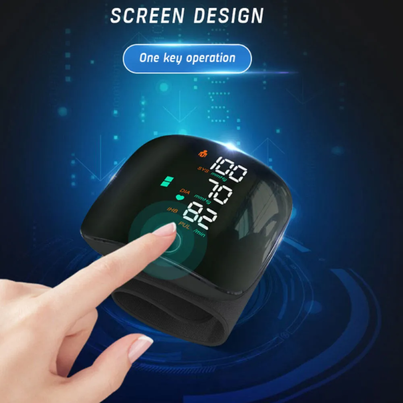 Automatic LCD Wrist High Blood Pressure Monitor - Digital Heart Rate Gauge Machine