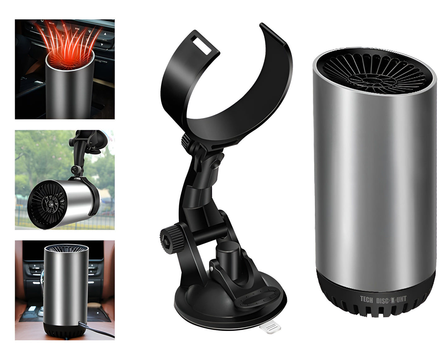 12V Portable Car Heater and Defroster with Suction Holder