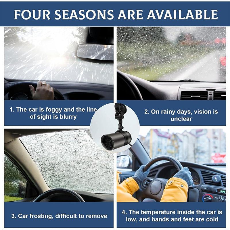 12V Portable Car Heater and Defroster with Suction Holder