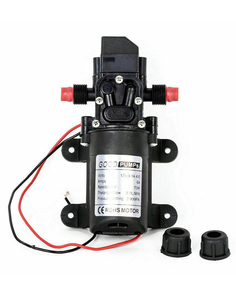 70W Water Pump 6L/Min 12V 130PSI High Pressure Self-Priming for Caravan, Camping, Boat – Durable and Versatile Pump
