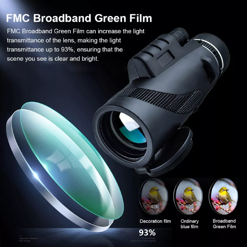 Day/Night Vision 80x100 Zoom HD Monocular Telescope with Prism
