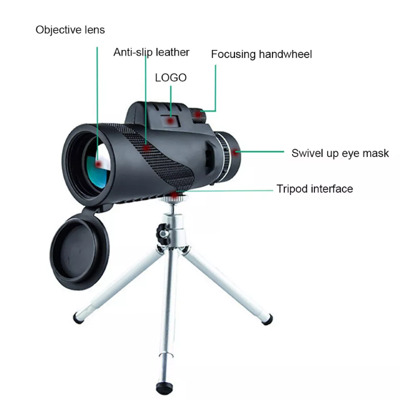 Day/Night Vision 80x100 Zoom HD Monocular Telescope with Prism
