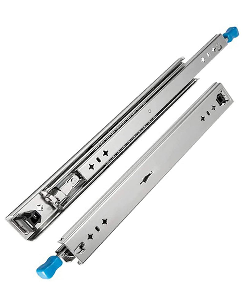 1100MM Heavy Duty Drawer Slides with Ball Bearings DIY Tool Box Locking Track Rails – Full Extension Drawer Runners, 10" to 60" (44 inch Size)