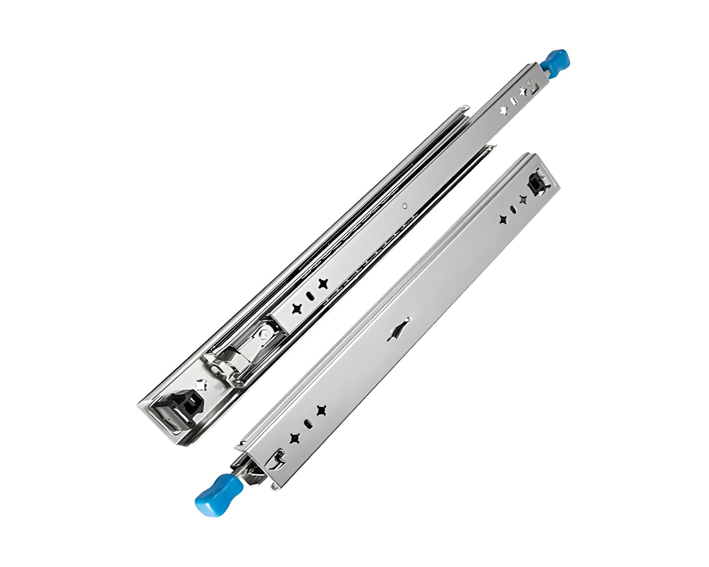 1100MM Heavy Duty Drawer Slides with Ball Bearings DIY Tool Box Locking Track Rails - Full Extension Drawer Runners, 10" to 60" (44 inch Size)