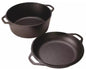 Cast Iron Dutch Oven with 2-in-1 Skillet Lid – 5 Quart Pot & 1.6 Quart Pan, Pre-Seasoned for Camping, BBQ, Home Cooking, and Baking