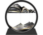 3D Moving Sand Art Picture Liquid Motion - Falling Sand Art Decor, Rotary Glass Sand Art Frame Display (Black, 7")