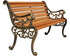 Garden Bench Outdoor Porch Chair – Weatherproof Cast Iron & Hardwood Slat Seat
