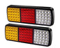 12V LED Rear Tail Stop Light Indicator Lamp, 75 LED Truck Trailer Rear Lights, Turn Signal Brake Reverse Running Taillight for Truck, Boat, Trailer, Pickup, RV, Camper, UTV, UTE, Vans (2PCS)