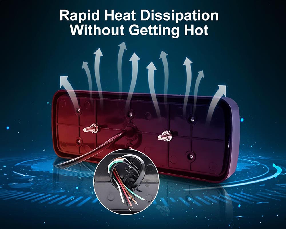 12V LED Rear Tail Stop Light Indicator Lamp, 75 LED Truck Trailer Rear Lights, Turn Signal Brake Reverse Running Taillight for Truck, Boat, Trailer, Pickup, RV, Camper, UTV, UTE, Vans (2PCS)