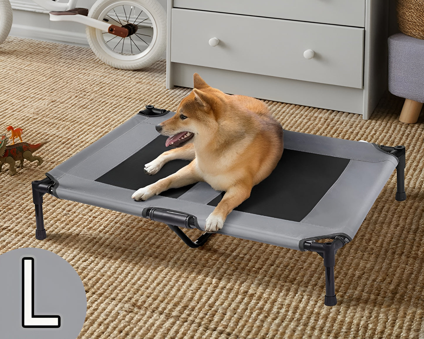 Dog Trampoline Bed Portable Pet Bed with Non-Slip Feet
