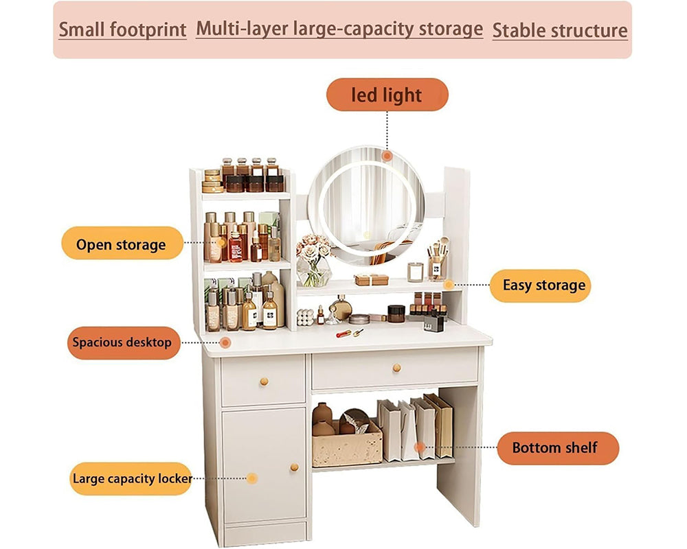 Dressing Table with LED Mirror – Bedroom Dressing Table Vanity