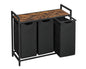 Laundry Hamper Basket With 3 Sorter - Brown